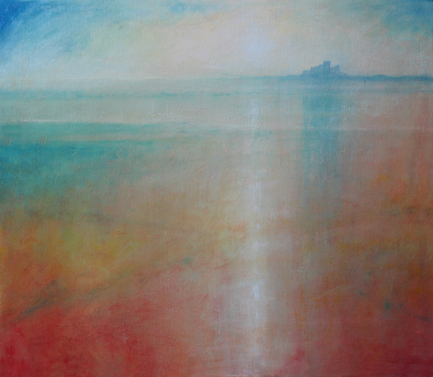 Seascape painting at Bamburgh. 2021. 30ins x 26ins.