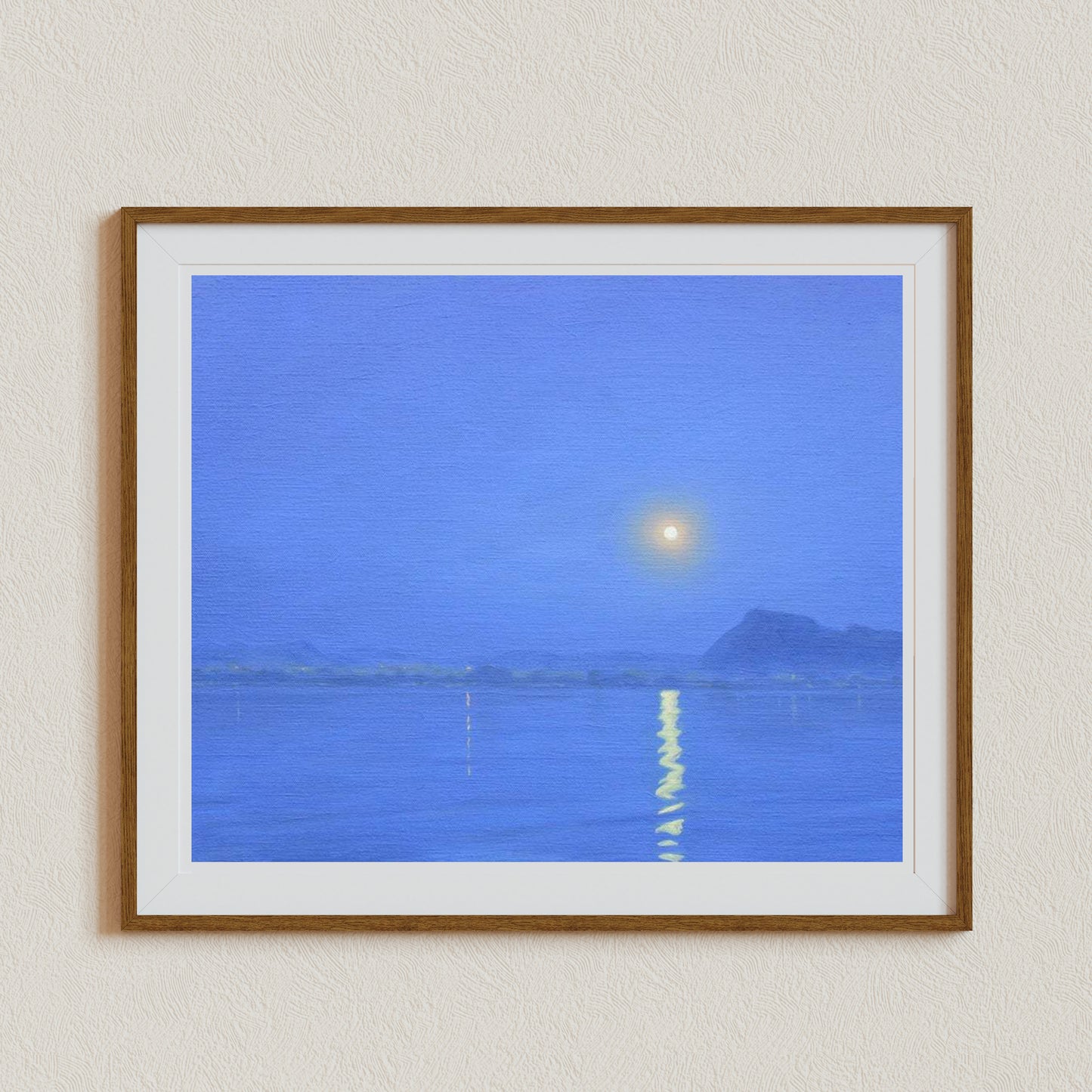 Moonlight Over Udaipur Art, India wall art, beach canvas art, seascape painting, living room wall art, dark blue ocean art, beach prints