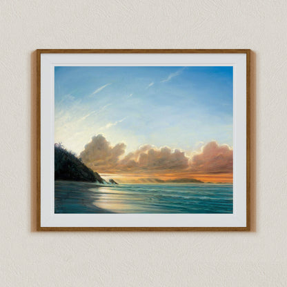 Seascape painting, Coastal Wall Art, Seychelles Beach Art, Beach Painting, Ocean Wall Art, Tropical Beach art, Signed by Artist, Blue Sky Beach Canvas Art, Seychelles wall art, Seychelles canvas