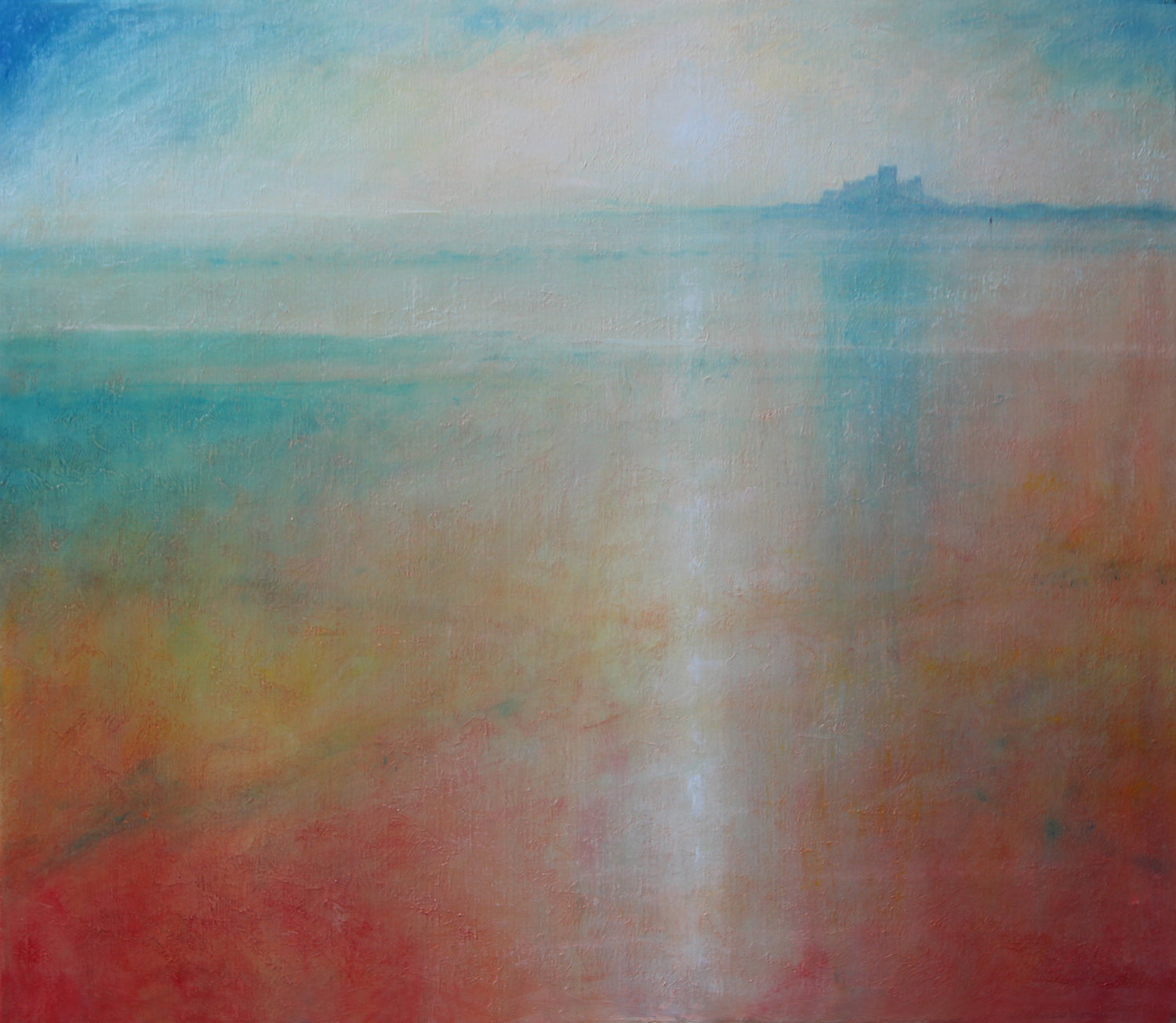 Seascape painting at Bamburgh. 2021. 30ins x 26ins. 