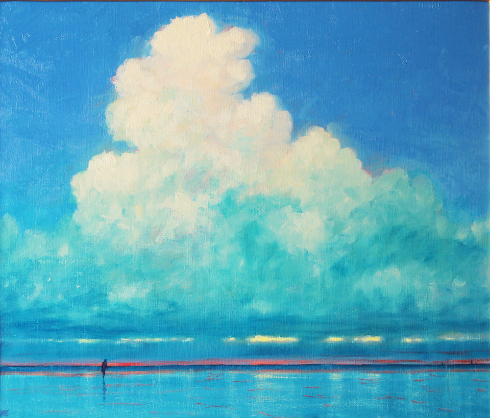 Seascape painting, Cloud Over Holkham Beach. 26_×22_.2010