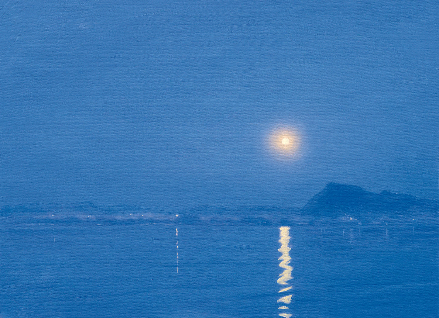 Moonlight over Udaipur. Seascape painting by Derek hare