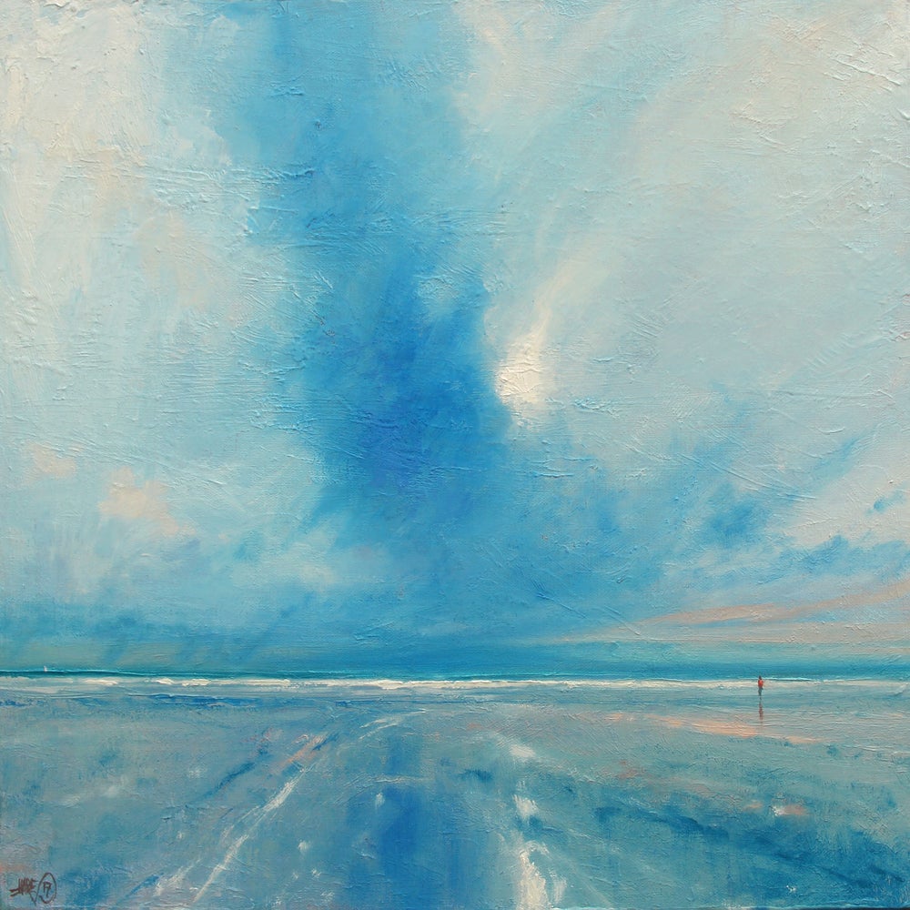 On Holkham Beach.  From An Original oil Painting By Derek Hare