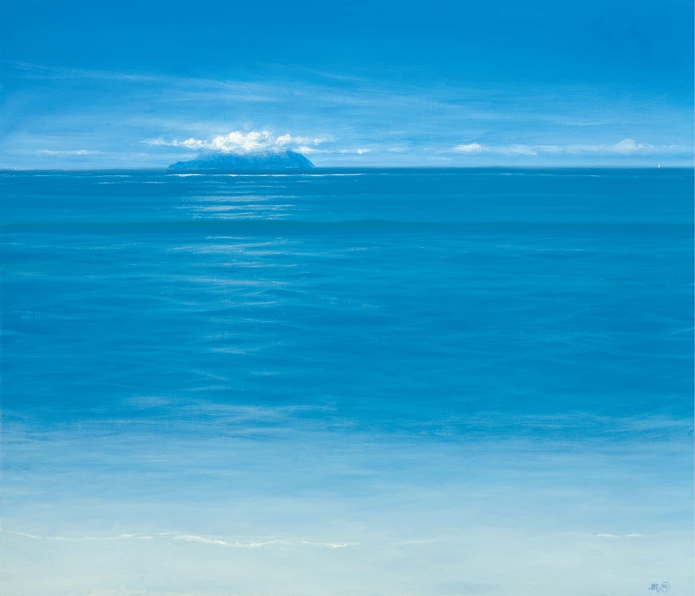 Original Seascape Painting Blue Sky Canvas Beach Art Indian Ocean Art by Derek Hare