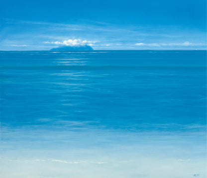 Original Seascape Painting Blue Sky Canvas Beach Art Indian Ocean Art by Derek Hare