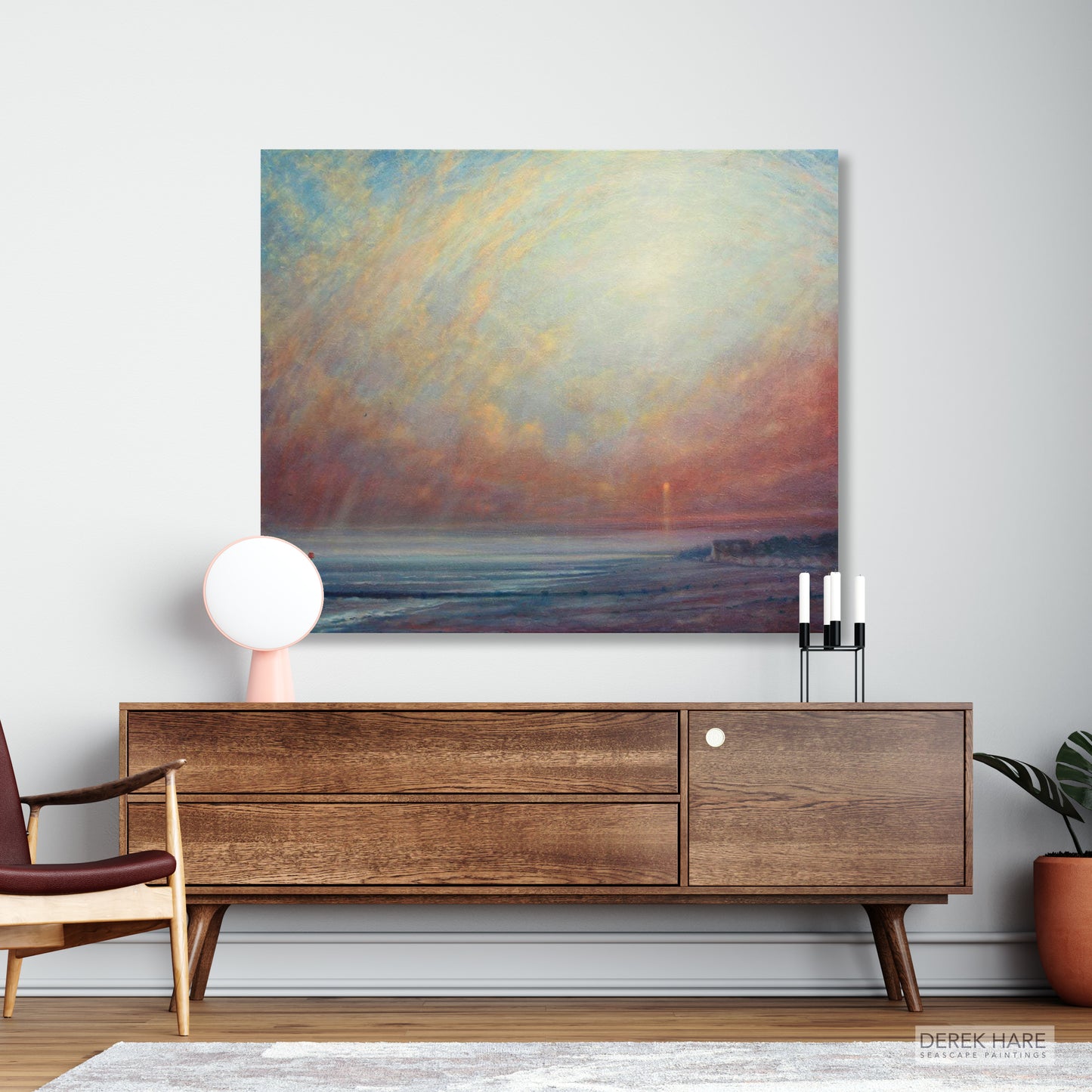 Seascape Canvas Painting, Ocean Wall Art, London Wall Art, St Paul's Cathedral painting. London Painting, beach shore wall art, Derek hare wall art