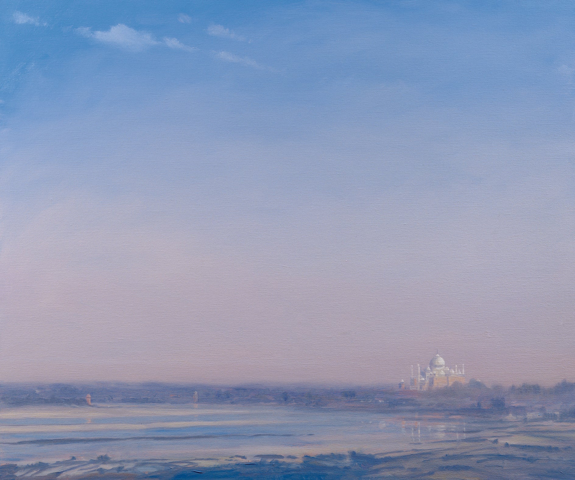 Taj Mahal Agra seascape painting by Derek Hare