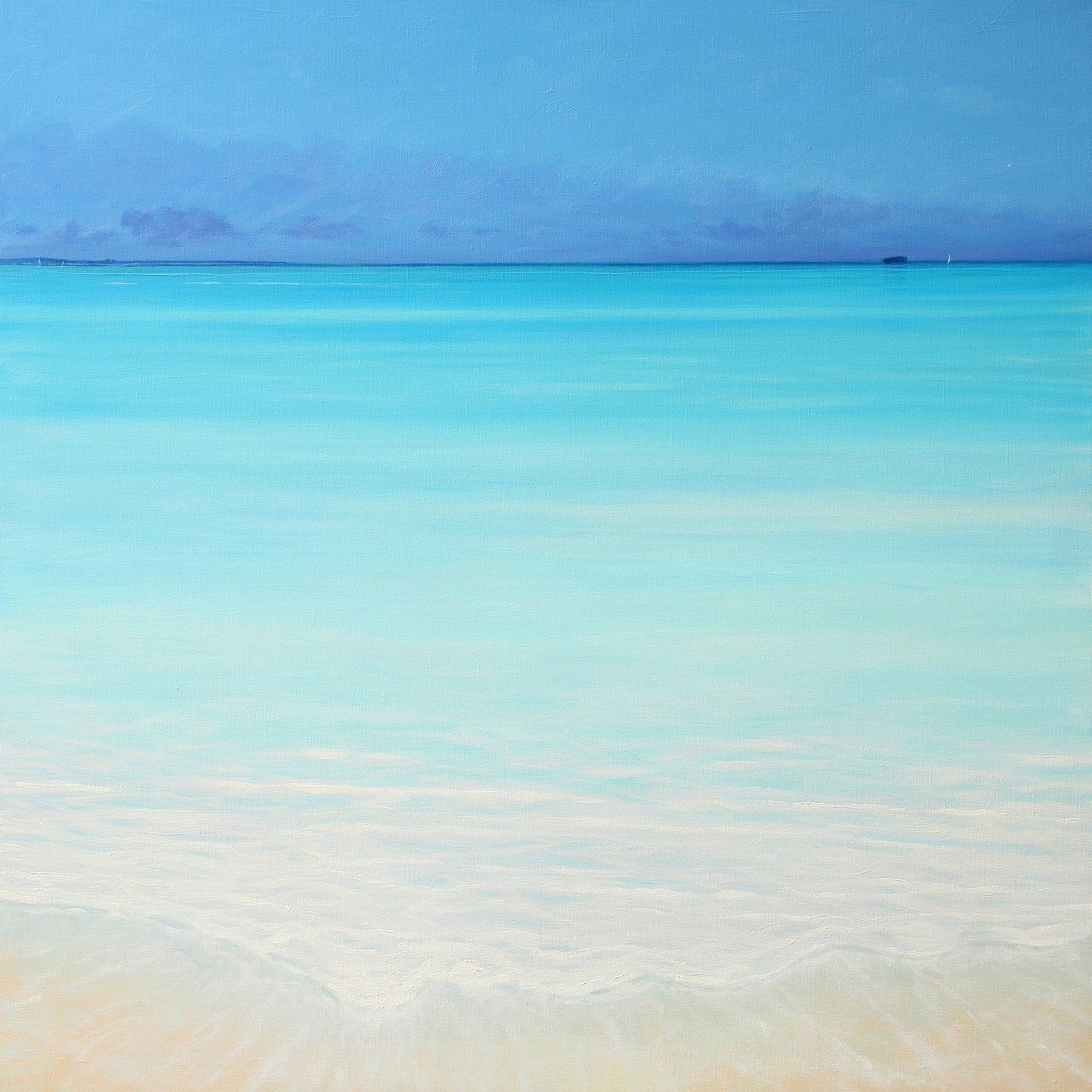 View To Don't Rock. 2008. 44ins x 44ins. Seascape painting by Derek Hare