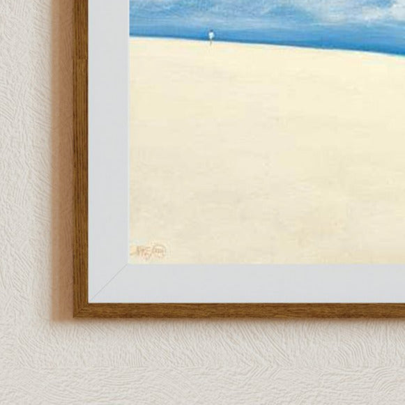 Coastal Wall Art, Seychelles Beach Art, Beach Painting, Ocean Wall Art, Tropical Beach art, Signed by Artist, Blue Sky Beach Canvas Art