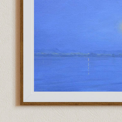 Moonlight Over Udaipur Art, India wall art, beach canvas art, seascape painting, living room wall art, dark blue ocean art, beach prints, 