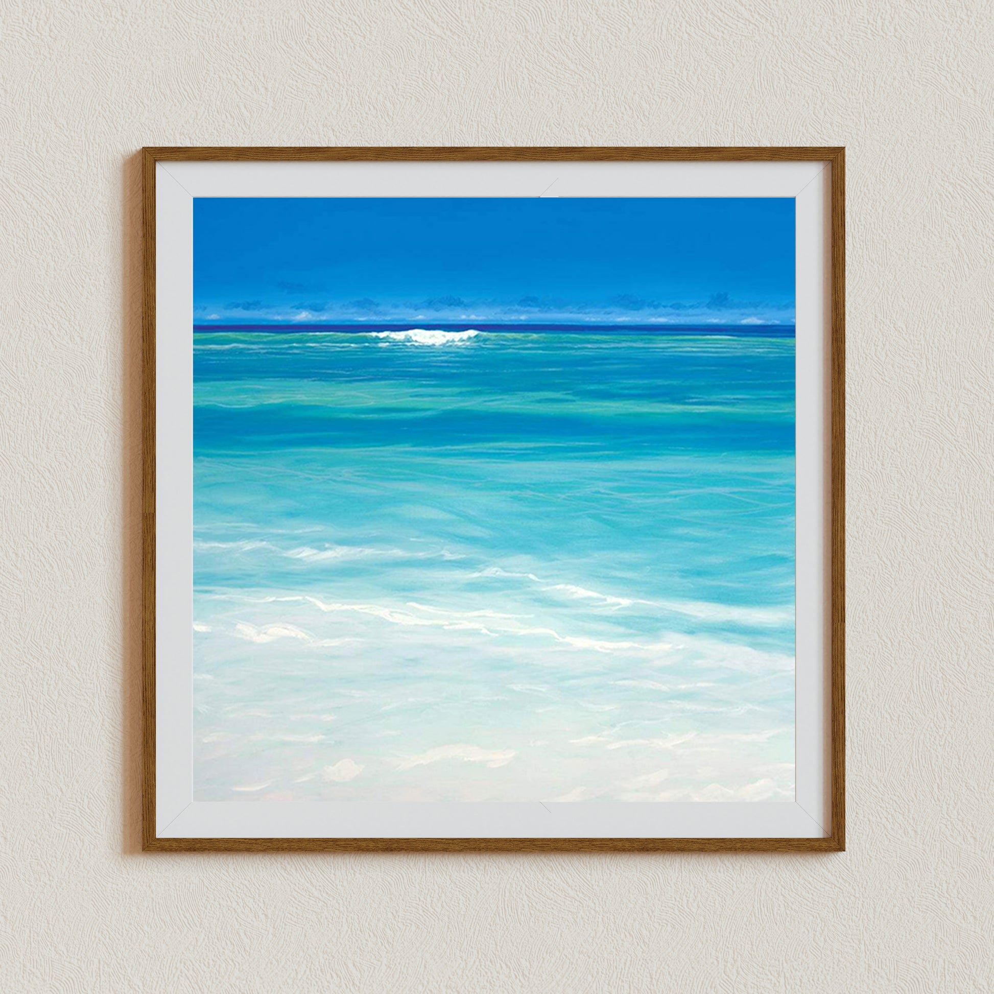 Beach Wall Art, Seychelles Canvas Art, Ocean Art Print, Seascape Painting, Blue Ocean Wall Art, Signed by Artist, Living Room Canvas Art