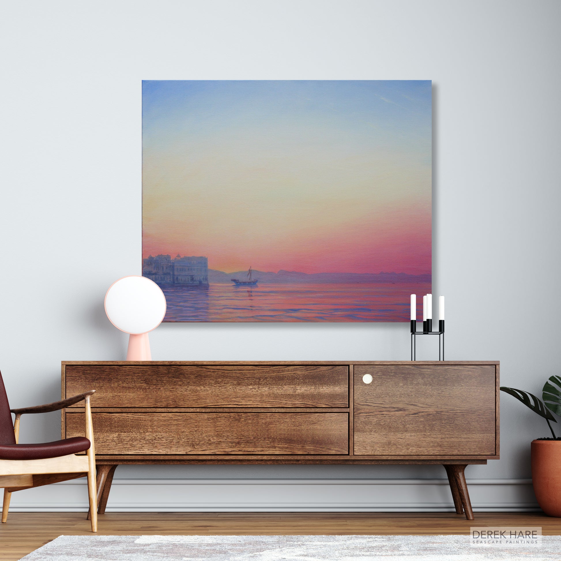 Coastal Wall Art, India Beach Art, Beach Painting, Ocean Wall Art, Tropical Beach art, Signed by Artist, Blue Sky Beach Canvas Art